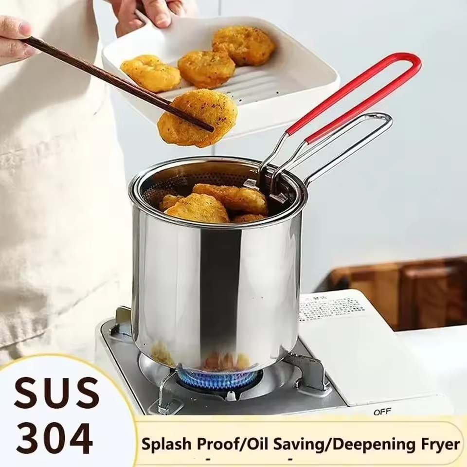 Shopitarium™ Stainless Steel Deep Fryer with Filter Basket Shopitarium